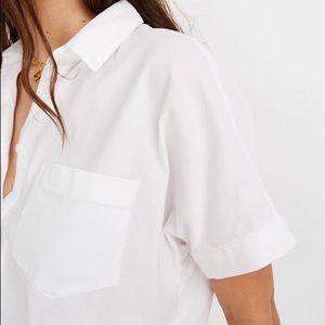 Madewell White Cotton Courier Shirt